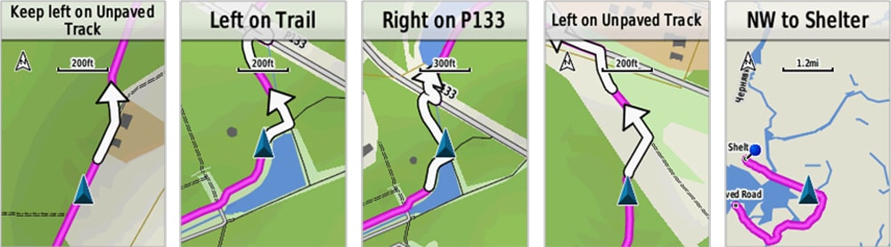 Как видно на устройстве GPS Как видно на устройстве GPS