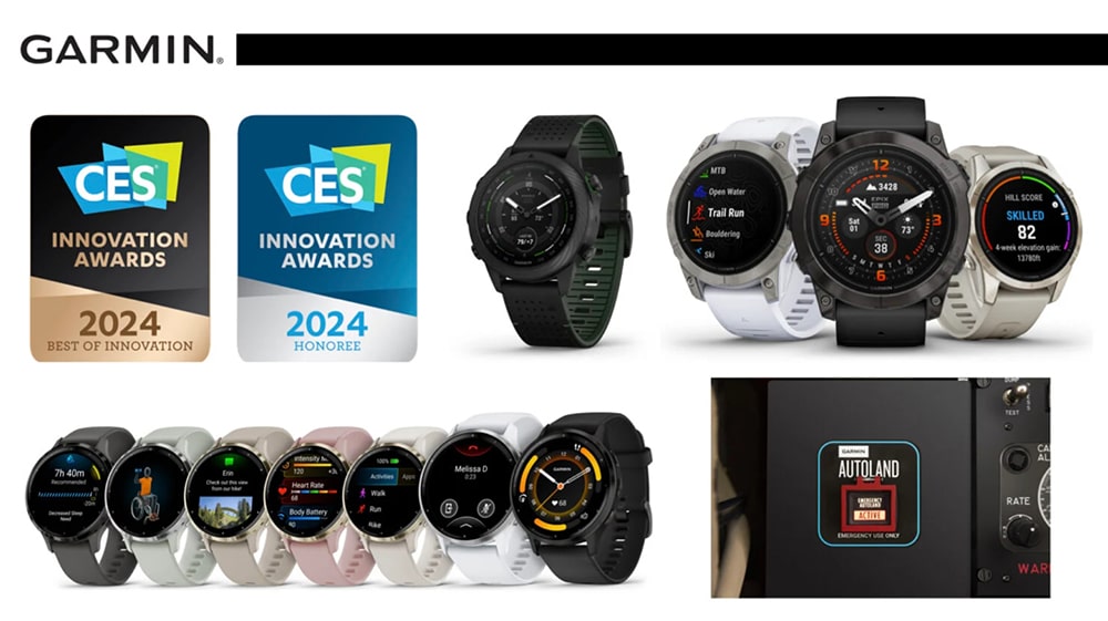 Garmin выиграла шесть наград CES 2024 Innovation Awards