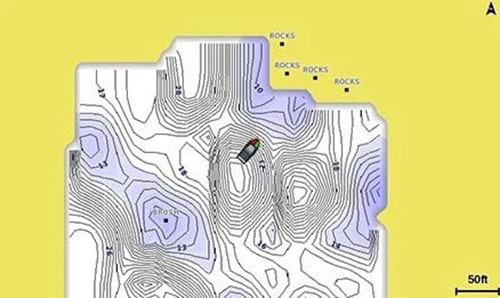 Контуры на эхолоте ECHOMAP Plus 72sv