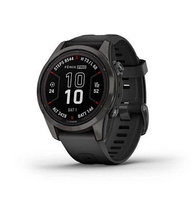 Fenix 7S Pro Sapphire Solar титан DLC Carbon Grey с черным браслетом