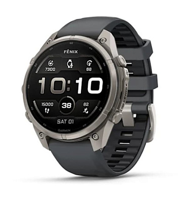 Fenix 9 Pro - 47 мм титан с силиконовым ремешком графитового/черного цвета
