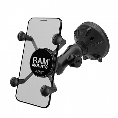 Универсальное автомобильное крепление RAM X-Grip муфта 70мм присоска малая шары 1"