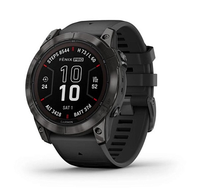 Fenix 7X Pro Sapphire Solar титан DLC Carbon Grey с черным браслетом