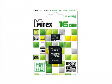 Карта памяти MicroSDHC Mirex 16GB Class 10
