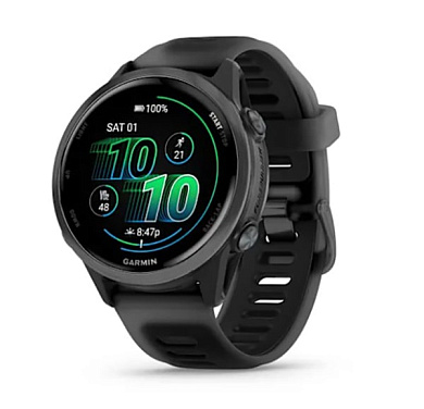 Forerunner 570 - 42 мм алюминий сланцево-серого цвета с полупрозрачным черным ремешком