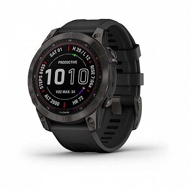 Fenix 7 Sapphire Solar черный титан DLC с черным ремешком