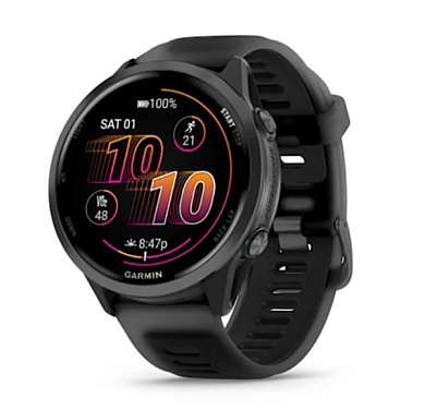 Forerunner 570 - 47 мм алюминий сланцево-серого цвета с полупрозрачным черным ремешком