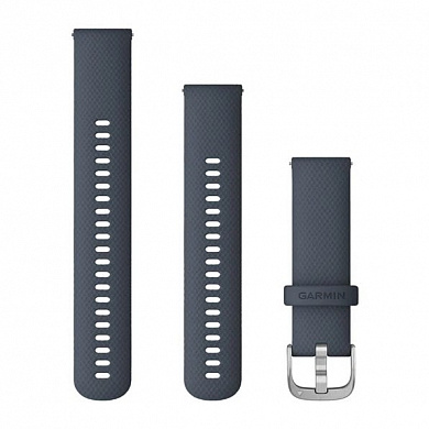 Сменные ремешки для Vivoactive 4 / Venu 2 (22 мм) cиний гранит с серебряной фурнитурой