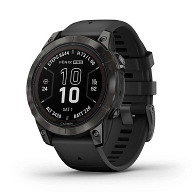 Fenix 7 Pro Sapphire Solar титан DLC Carbon Grey с черным браслетом