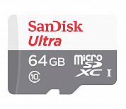 Карта памяти SanDisk Ultra microSDXC UHS-I 64GB class 10+SD адаптер