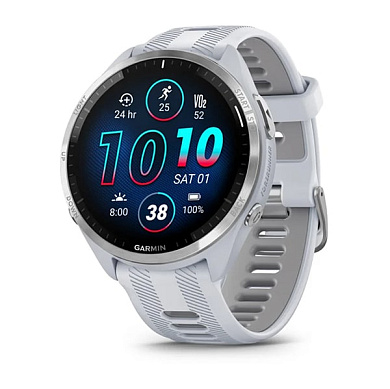 Forerunner 965 безель из титана с корпусом Whitestone и силиконовым ремешком Whitestone/Powder Grey
