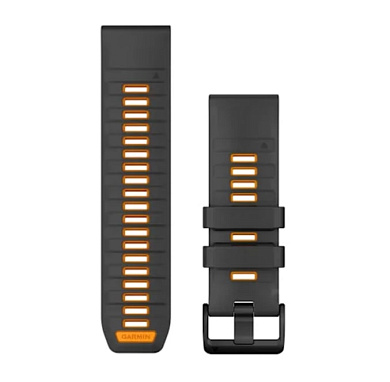 QuickFit 26mm сменные ремешки силикон графитового/искрящегося оранжевого цвета