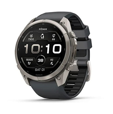 Fenix 9 Pro - 51 мм титан с силиконовым ремешком графитового/черного цвета