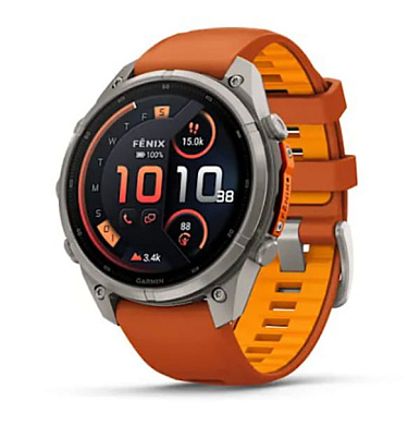 Fenix 9 Pro InReach - 47 мм титан с силиконовым ремешком цвета осенний оранжевый/искрящийся оранжевый