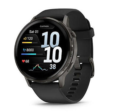 Venu 4 45 мм cланец с черным силиконовым ремешком Venu 4 45 мм cланец с черным силиконовым ремешком