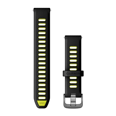 Сменные ремешки 18 мм для Forerunner® 265s черный/желтый усилитель с грифельной фурнитурой
