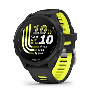 Forerunner 170 music черный с черно-желтым силиконовым ремешком
